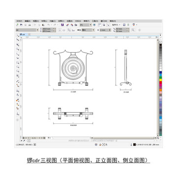 锣cdr平面图立面图