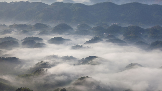 宜宾蜀南竹海山脉云海自然风光