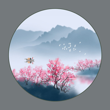 圓形山水畫