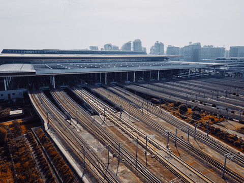 南京南高铁站航拍