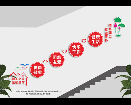 职工之家楼梯文化墙