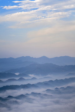 宜宾蜀南竹海自然风光晨雾山脉