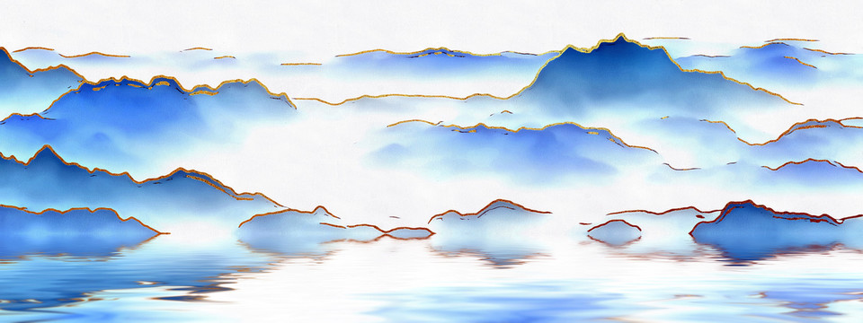 中式山水抽象画
