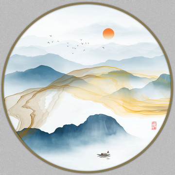 圓形山水畫