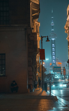 东方明珠街道夜景