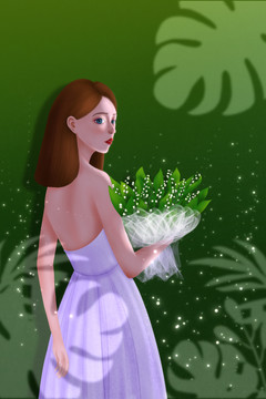 女孩與花