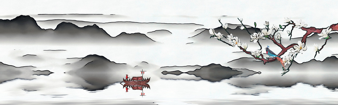 山水背景墻