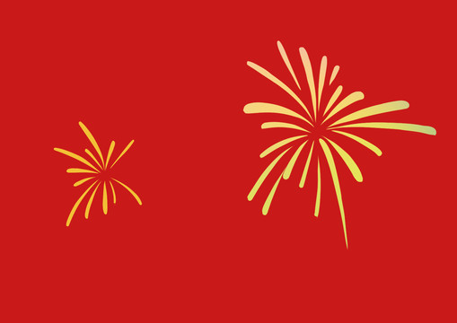 手繪新年節(jié)日慶祝煙花禮花插畫