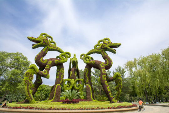 植物雕塑龙造型