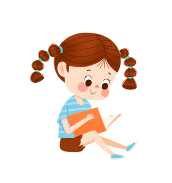 世界讀書日讀書看書卡通人物