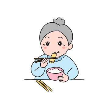 公筷手绘卡通元素