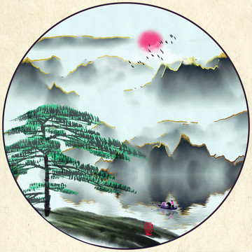 山水壁畫