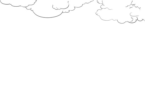 小清新透明云层云朵顶部装饰插画