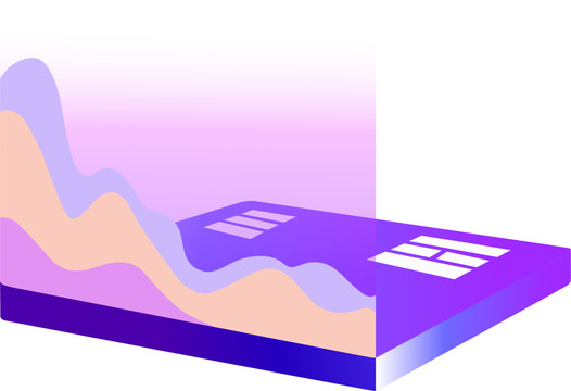 扁平紫色系科技VR投影設(shè)備插畫(huà)