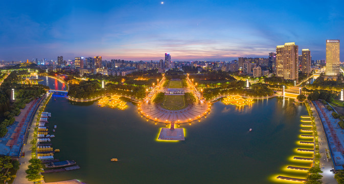 佛山千灯湖公园夜景