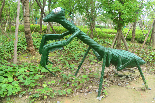 动物雕塑螳螂