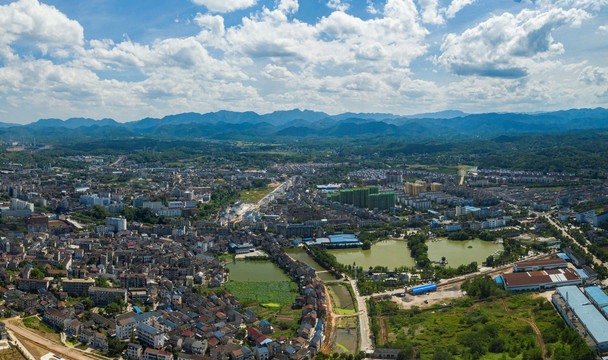 宜都市枝城镇全景图