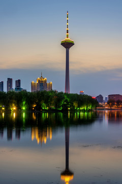 中国辽宁沈阳彩电塔夜景