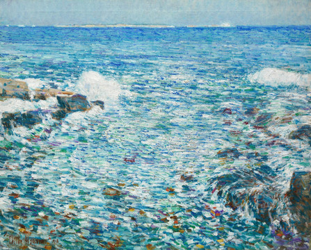 蔡尔德·哈萨姆海面风景油画