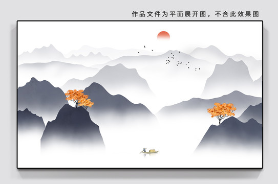 新中式山水掛畫