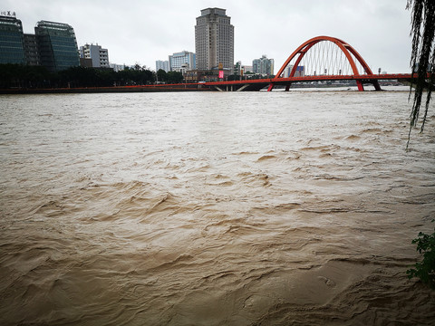 涨水的绵远河