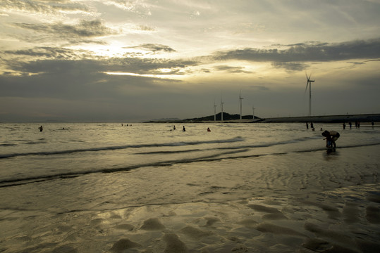 风力发电沙滩
