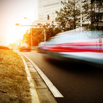 上海陆家嘴城市道路和高层建筑