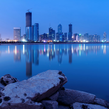 江西南昌红谷滩城市夜景