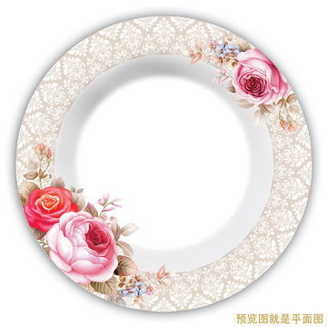 玫瑰花餐盤