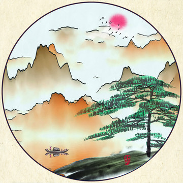 新中式壁畫