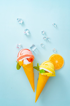 冰淇淋彩色小清新夏季
