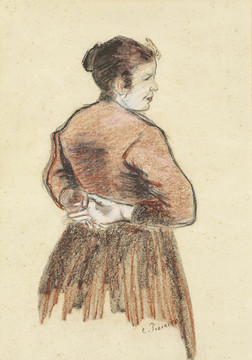 卡米耶·毕沙罗背手的女人油画