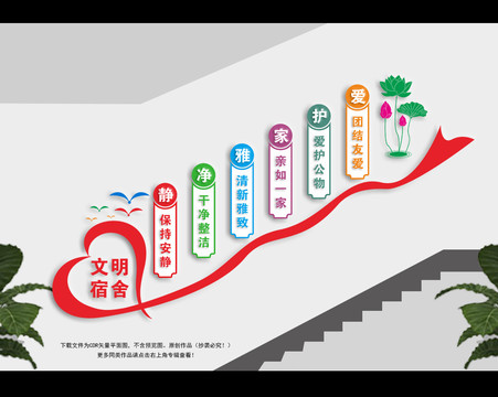 宿舍樓梯文化墻
