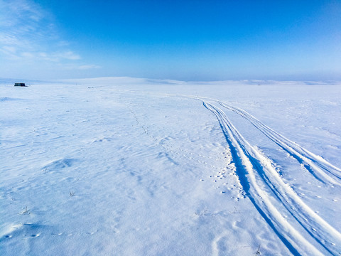 冬季茫茫草原雪原