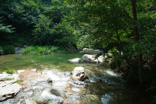 河谷绿色流水