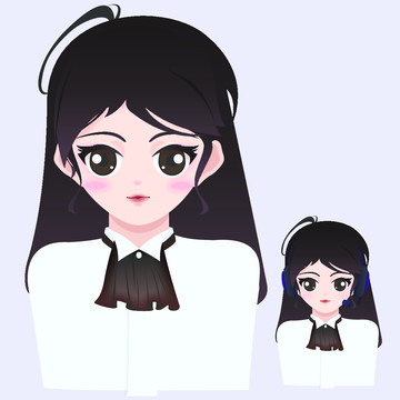 女孩頭像可做客服頭像等矢量圖