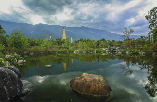 大理崇圣寺三塔古建筑