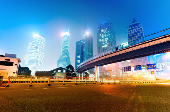 上海浦东陆家嘴城市夜景