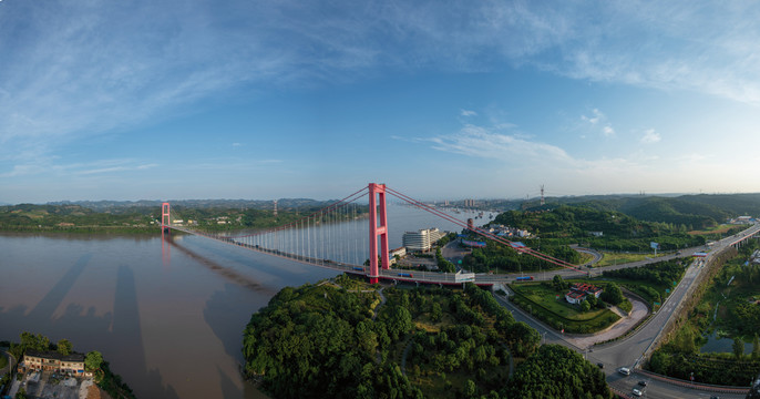 宜昌长江公路大桥全景图