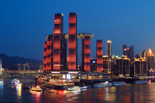 重庆朝天门城市风光夜景