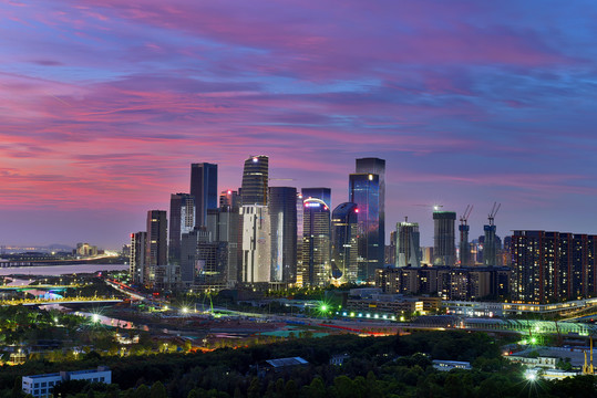 深圳前海自贸区城市风光夜景