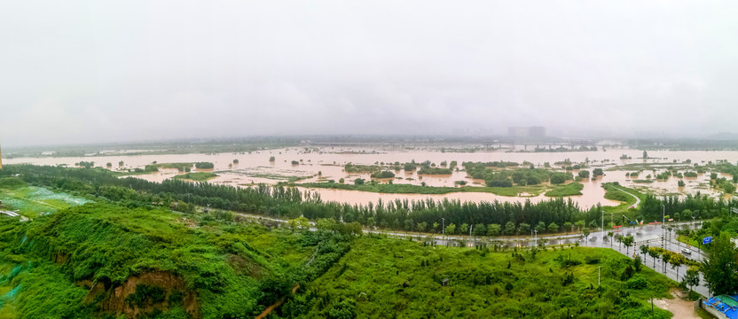 渭河湿地公园全景