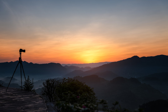 重庆周家山日出云海自然风光