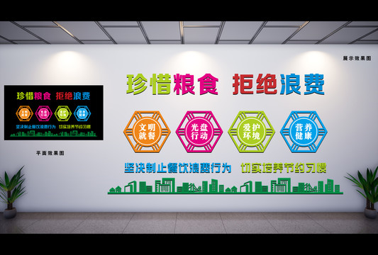 厲行節(jié)約文化墻