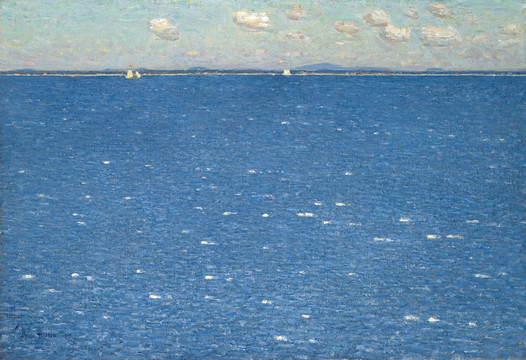 蔡尔德·哈萨姆蓝色大海油画