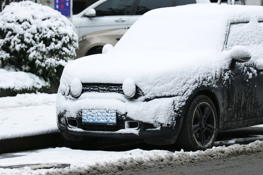 南方杭州冬天雪景
