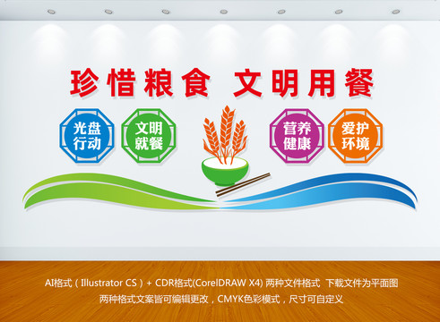 珍惜糧食文化墻