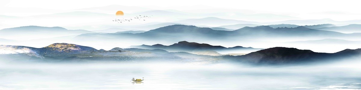 超大幅山水背景墻