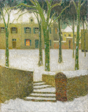 亨瑞.塞蒂納 雪景風(fēng)景油畫