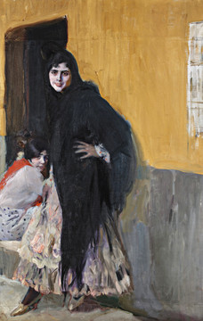 华金索罗拉女性肖像油画